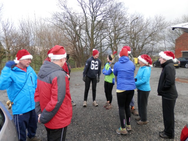 start circle, complete with loads of red hats